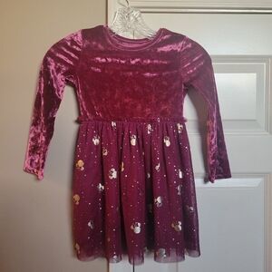 Dianey Velour Burgundy Tutu Dress Size 5T